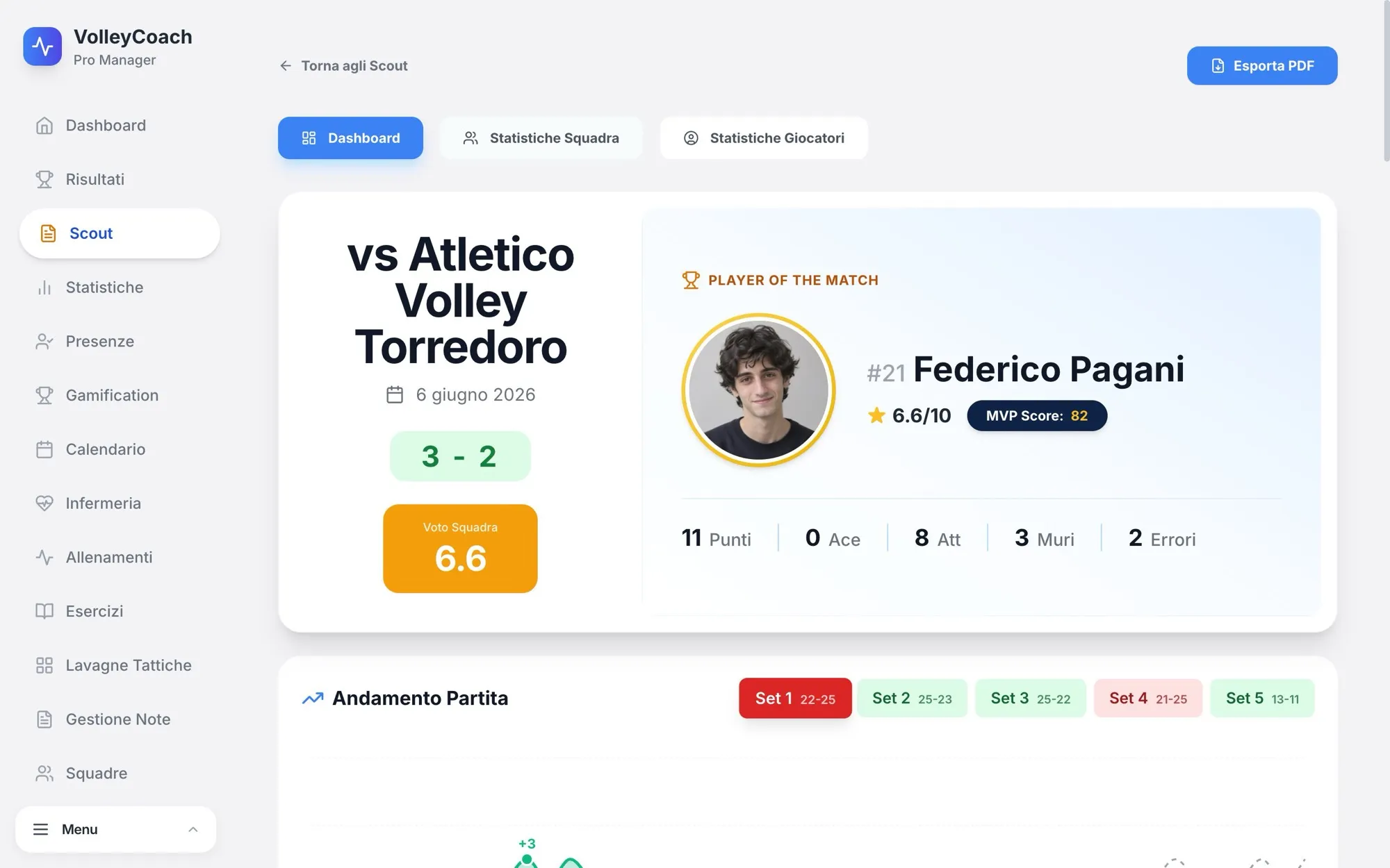 Report partita da file scout